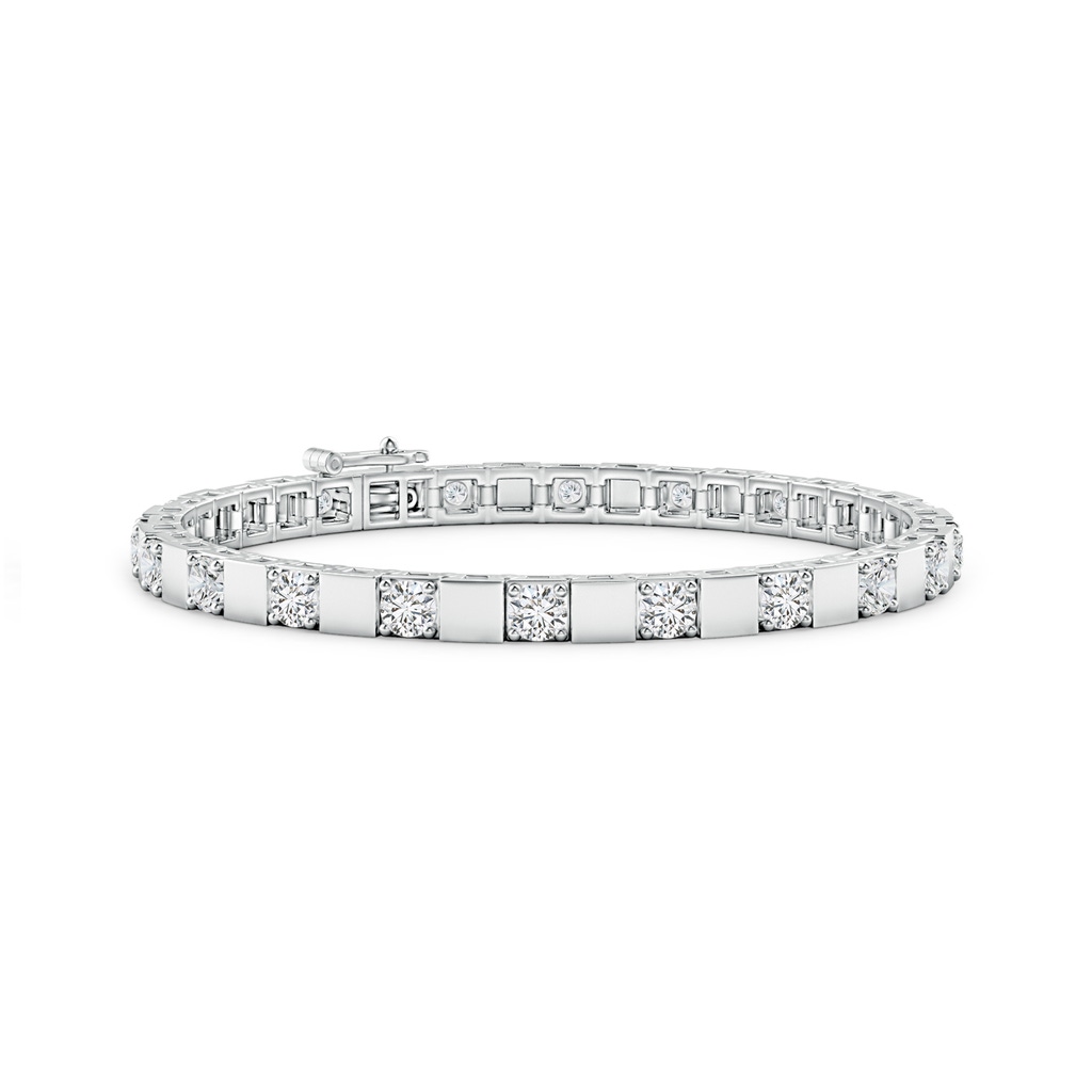 3.4mm HSI2 Diamond Square Link Stackable Bracelet in White Gold