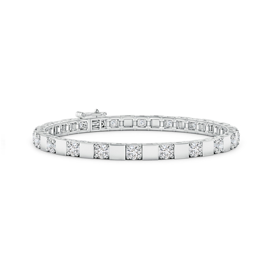 3.4mm HSI2 Diamond Square Link Stackable Bracelet in White Gold 