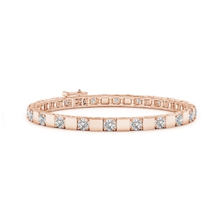 3.4mm IJI1I2 Diamond Square Link Stackable Bracelet in Rose Gold