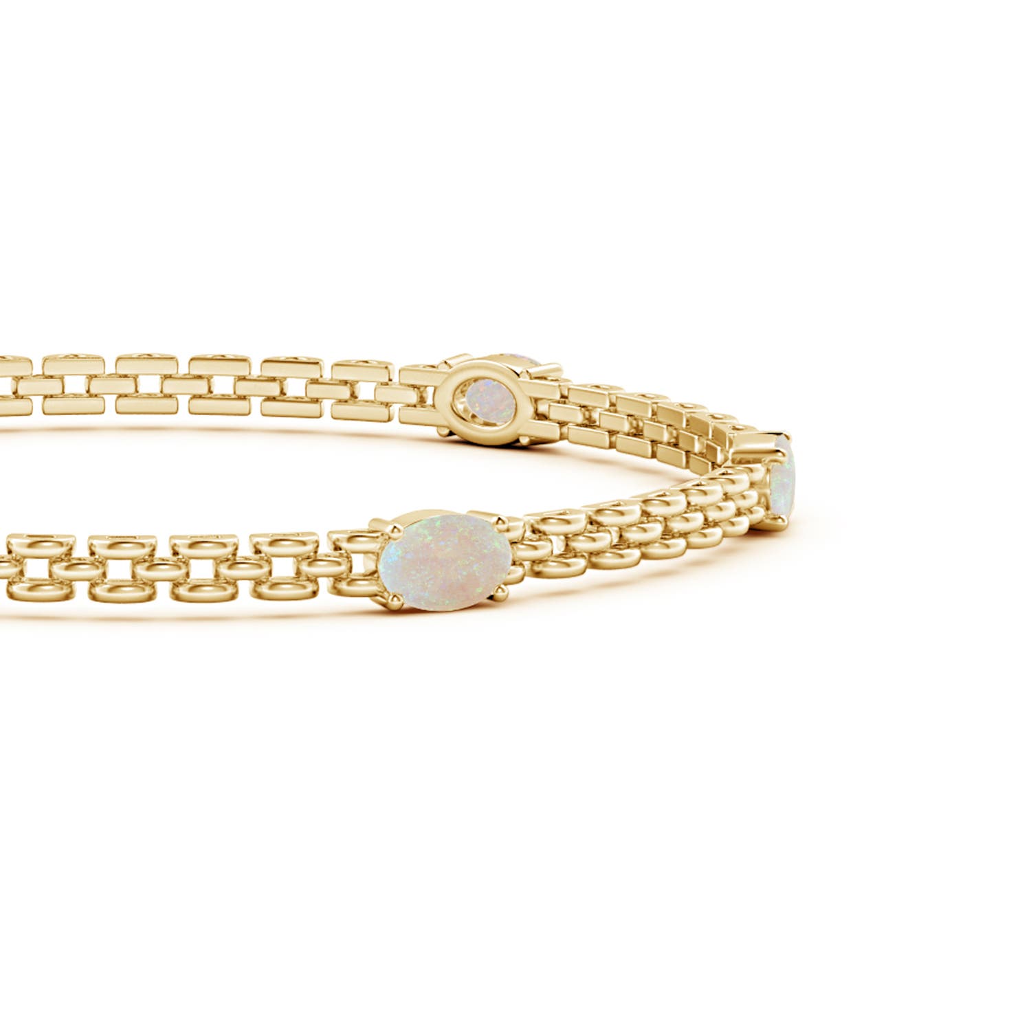 ANGARA Five Stone Oval Opal Station Link Bracelet in 14K Gold (AA Size-6x4)