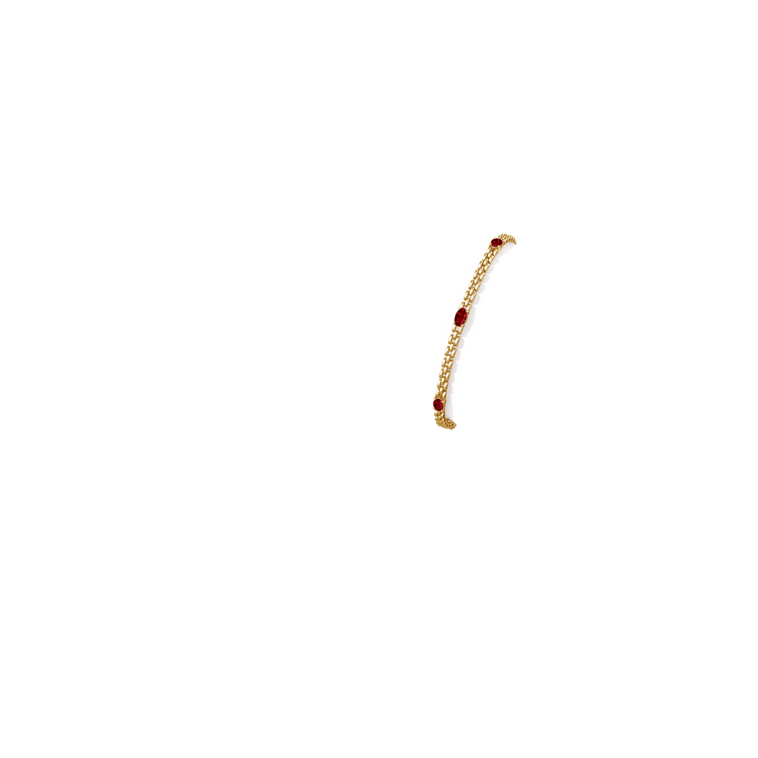 5x3mm AAAA Five Stone Oval Ruby Station Link Bracelet in Yellow Gold - body_arm