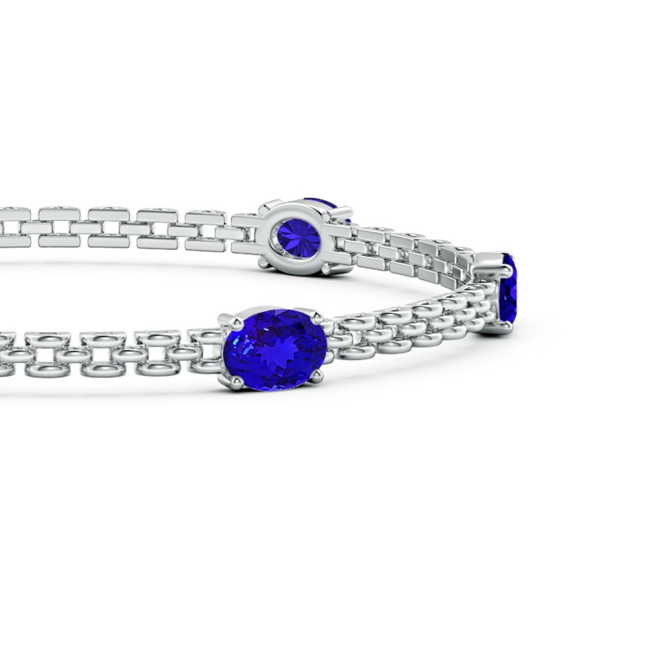 7x5mm AAAA Five Stone Oval Tanzanite Station Link Bracelet in White Gold side 1