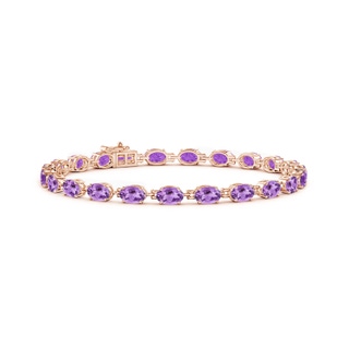 6x4mm A Classic Oval Amethyst Tennis Bracelet in Rose Gold