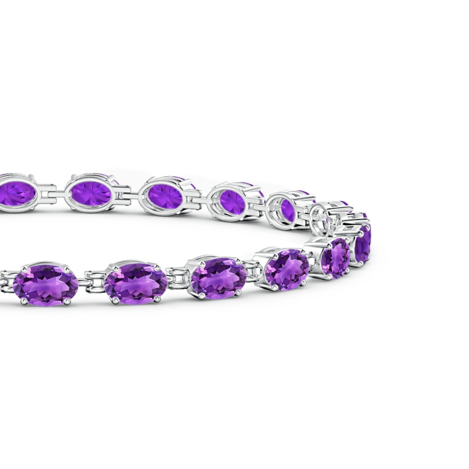 6x4mm AAA Classic Oval Amethyst Tennis Bracelet in White Gold side-1