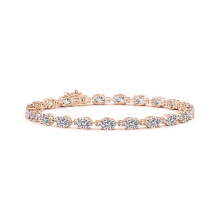 6x4mm IJI1I2 Classic Oval Diamond Tennis Bracelet in Rose Gold