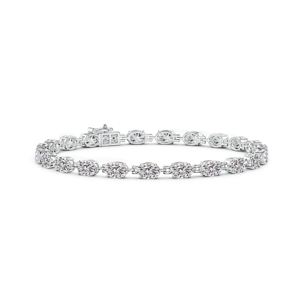 6x4mm IJI1I2 Classic Oval Diamond Tennis Bracelet in White Gold