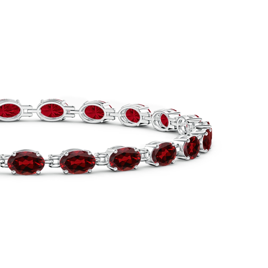 6x4mm AAAA Classic Oval Garnet Tennis Bracelet in White Gold side-1