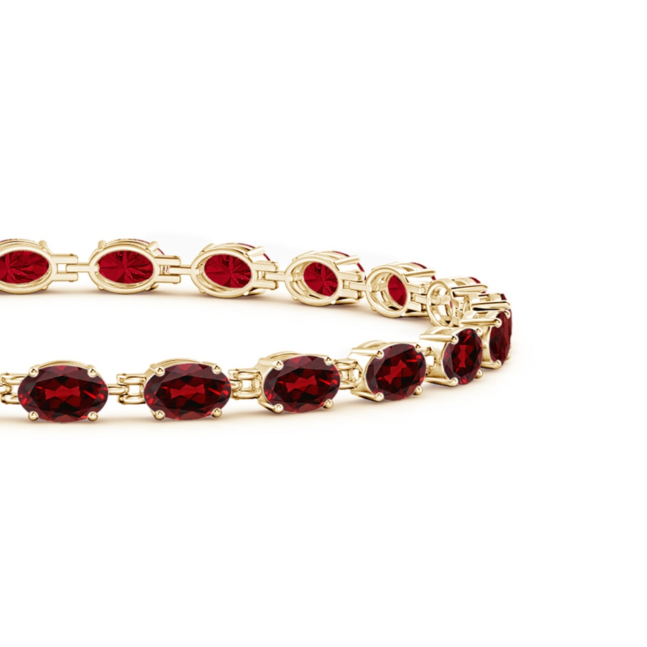 6x4mm AAAA Classic Oval Garnet Tennis Bracelet in Yellow Gold side-1