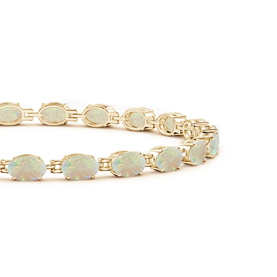 6x4mm AAA Classic Oval Opal Tennis Bracelet in Yellow Gold side-1