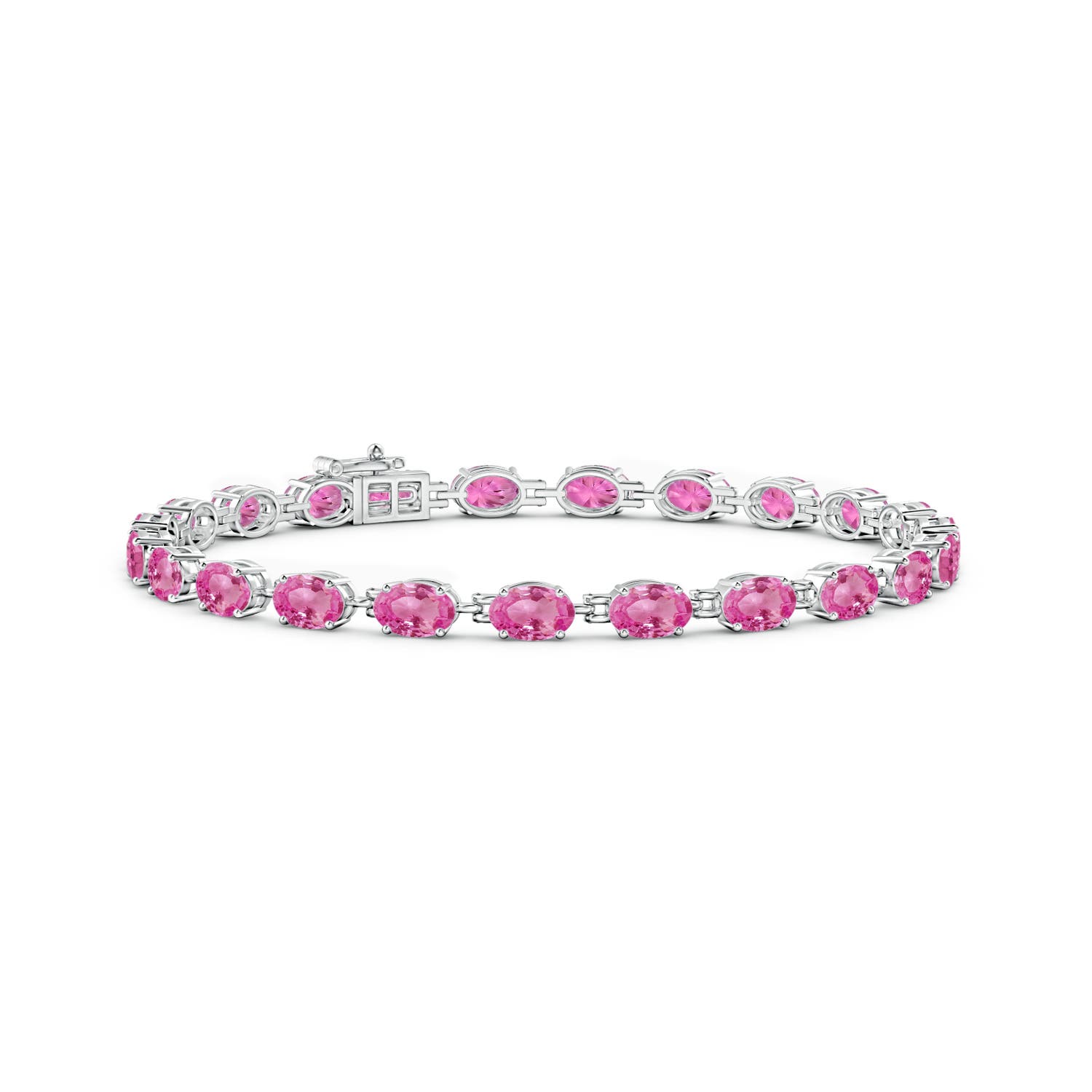 Classic Oval Pink Sapphire Tennis Bracelet | Angara