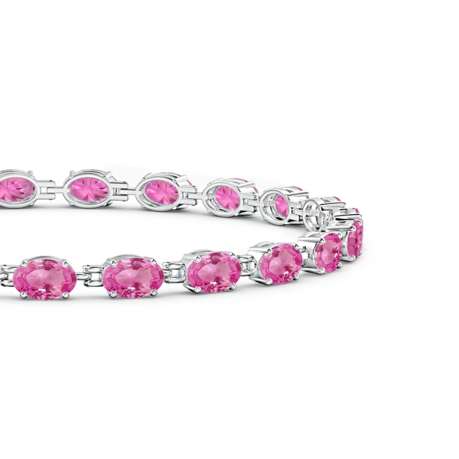 6x4mm AAA Classic Oval Pink Sapphire Tennis Bracelet in White Gold side-1