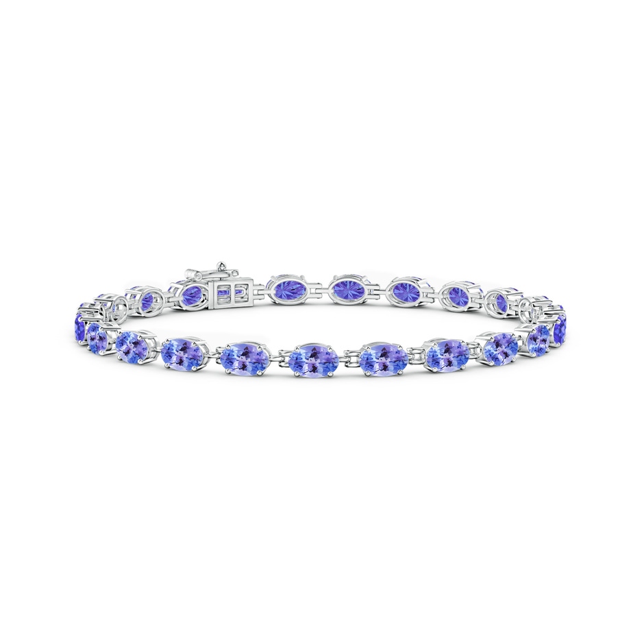 6x4mm AAA Classic Oval Tanzanite Tennis Bracelet in White Gold 