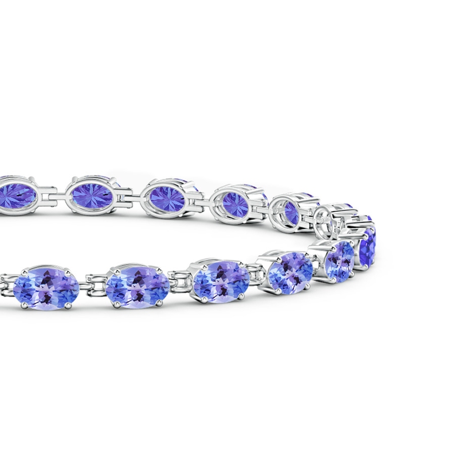 6x4mm AAA Classic Oval Tanzanite Tennis Bracelet in White Gold side-1