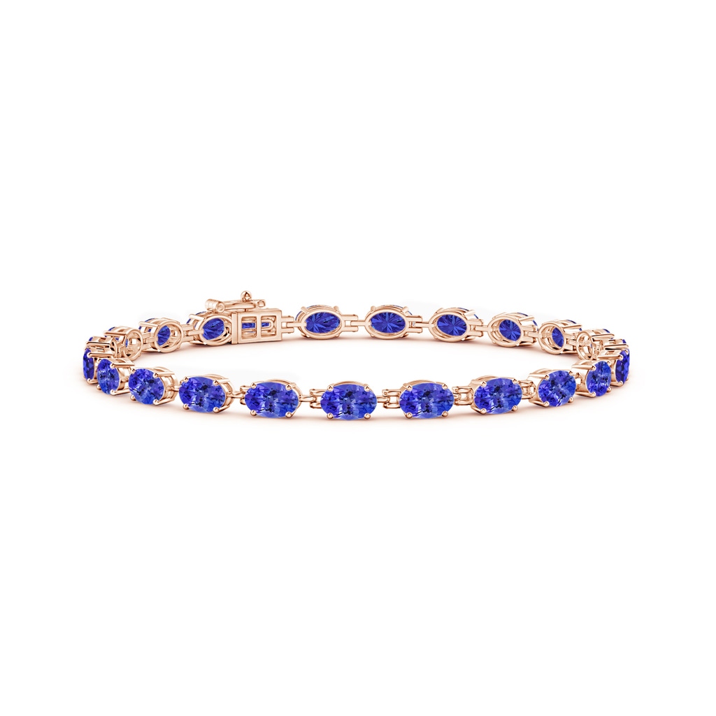 6x4mm AAAA Classic Oval Tanzanite Tennis Bracelet in Rose Gold