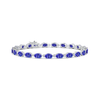 6x4mm AAAA Classic Oval Tanzanite Tennis Bracelet in White Gold