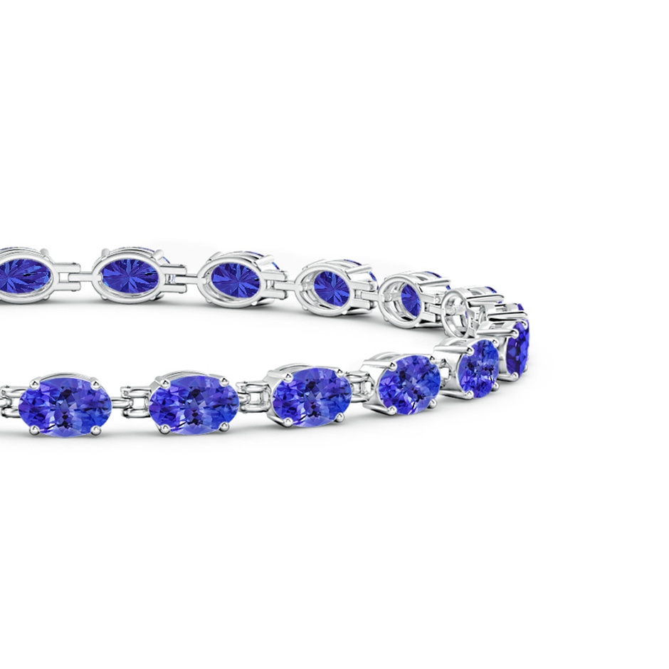 6x4mm AAAA Classic Oval Tanzanite Tennis Bracelet in White Gold side-1