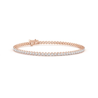 1.5mm GVS2 Classic Round Diamond Tennis Bracelet in 9K Rose Gold