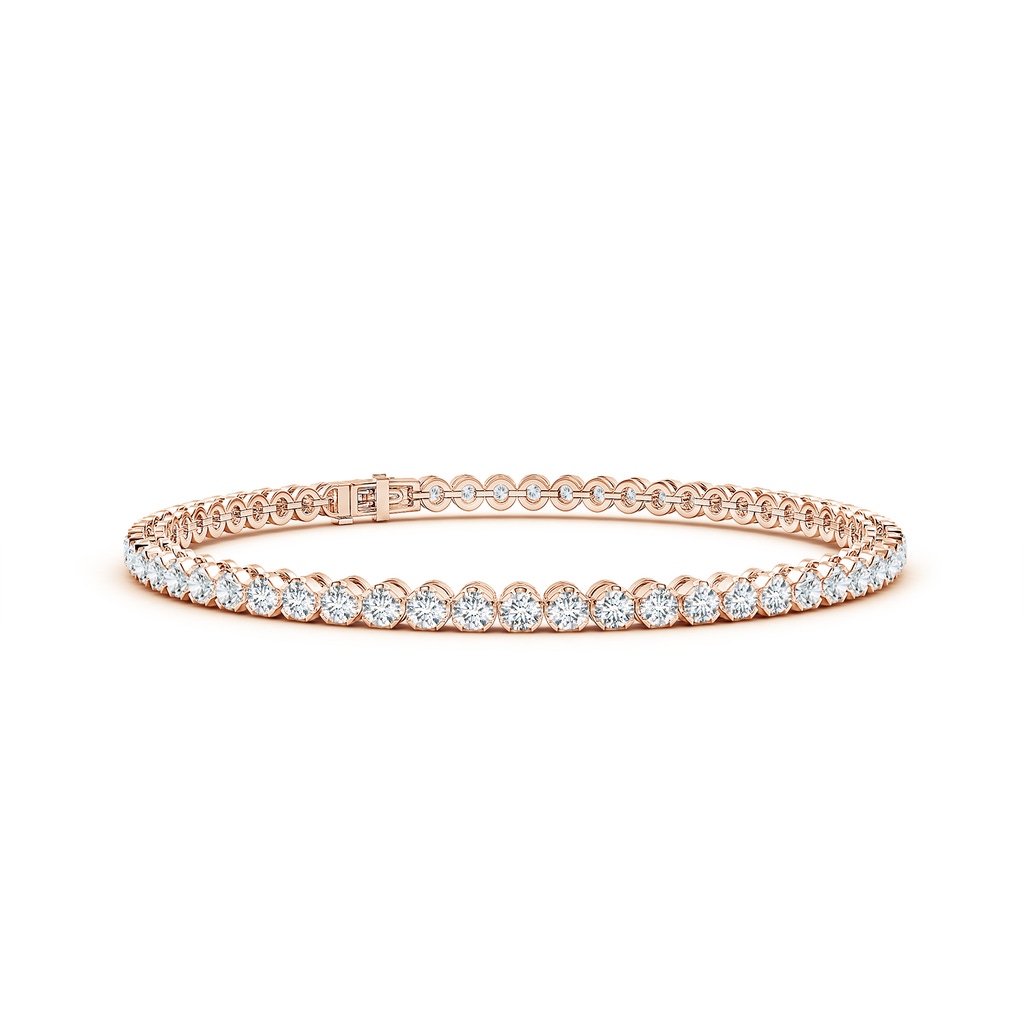 2.3mm GVS2 Classic Round Diamond Tennis Bracelet in Rose Gold