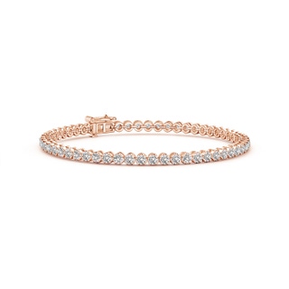 2.3mm IJI1I2 Classic Round Diamond Tennis Bracelet in 10K Rose Gold