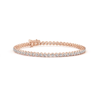 2mm IJI1I2 Classic Round Diamond Tennis Bracelet in 10K Rose Gold