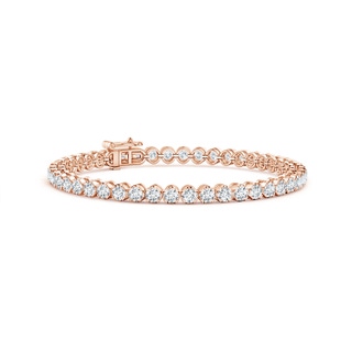 3mm GVS2 Classic Round Diamond Tennis Bracelet in 9K Rose Gold