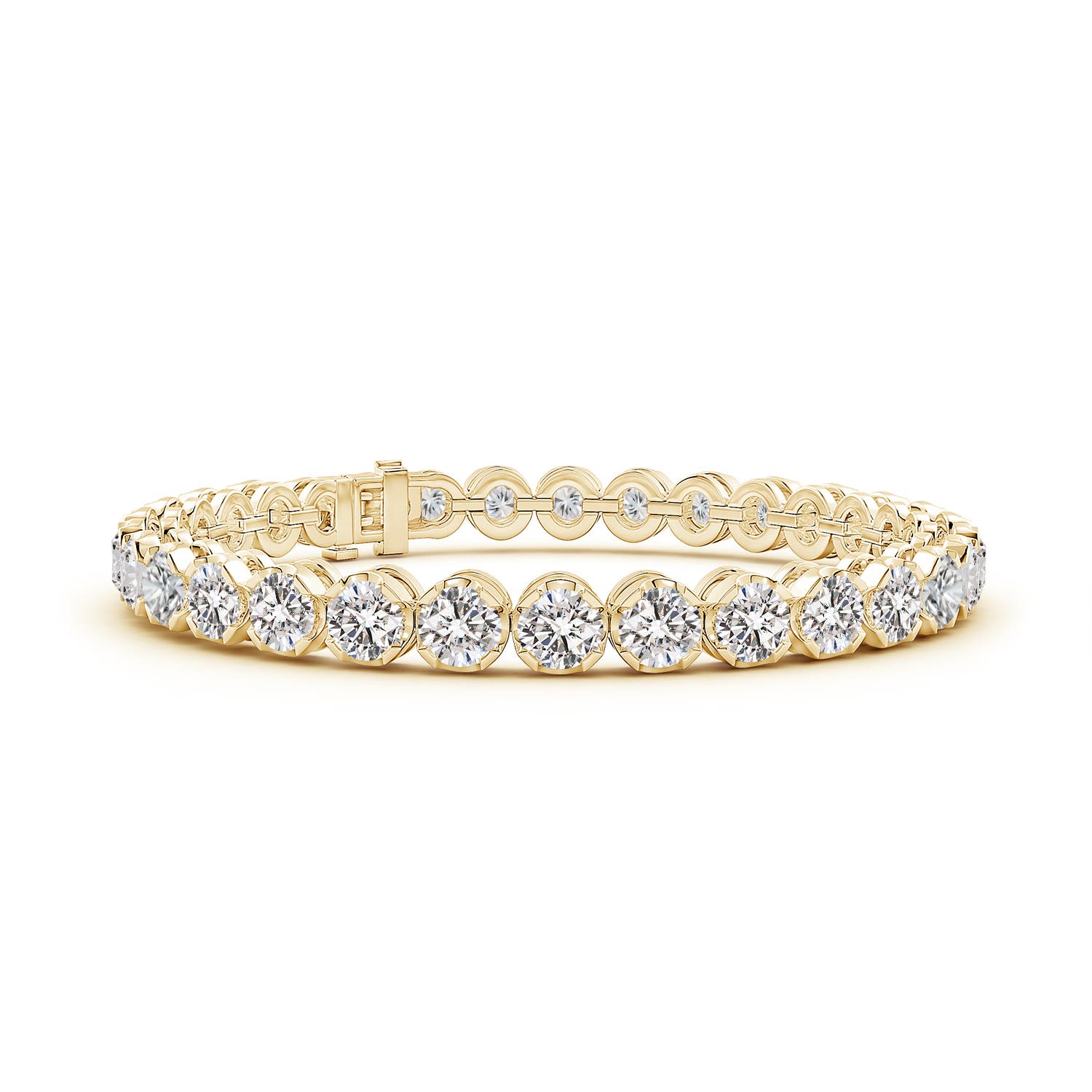 4.5mm IJI1I2 Classic Round Diamond Tennis Bracelet in Yellow Gold