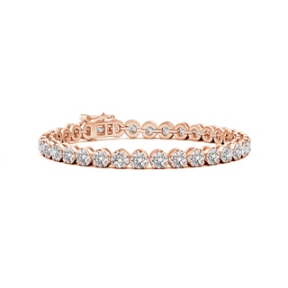 4mm IJI1I2 Classic Round Diamond Tennis Bracelet in 9K Rose Gold