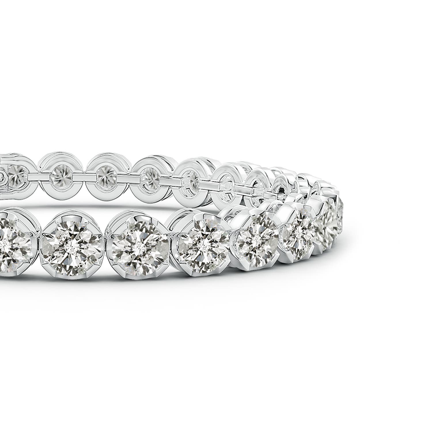5.1mm KI3 Classic Round Diamond Tennis Bracelet in White Gold - side 2