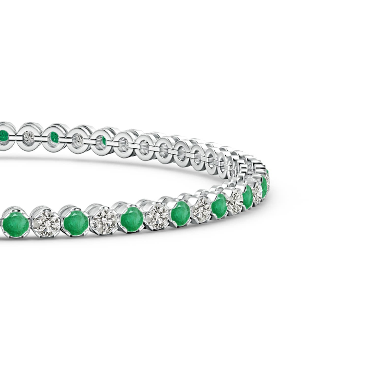 A - Emerald / 2.96 CT / 14 KT White Gold