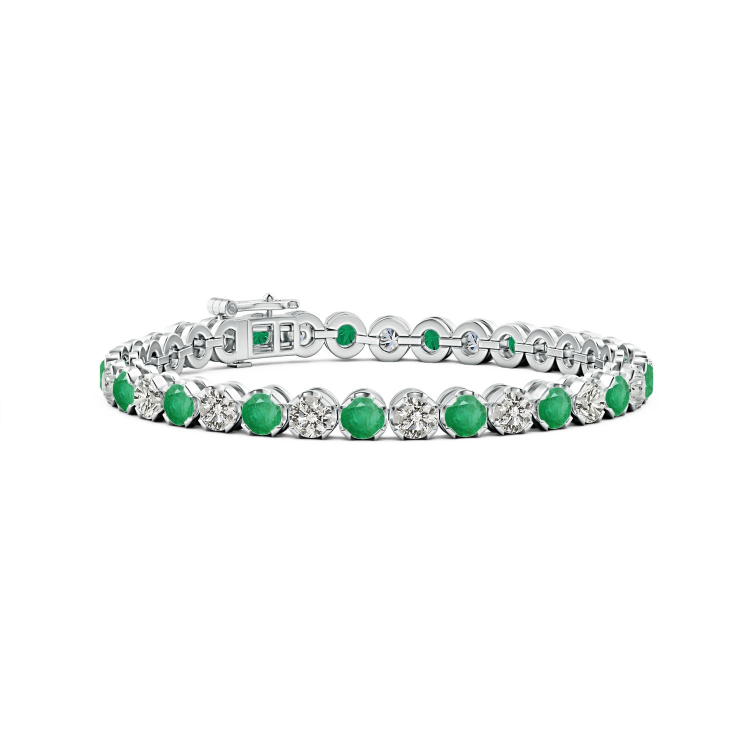 A - Emerald / 7.99 CT / 14 KT White Gold