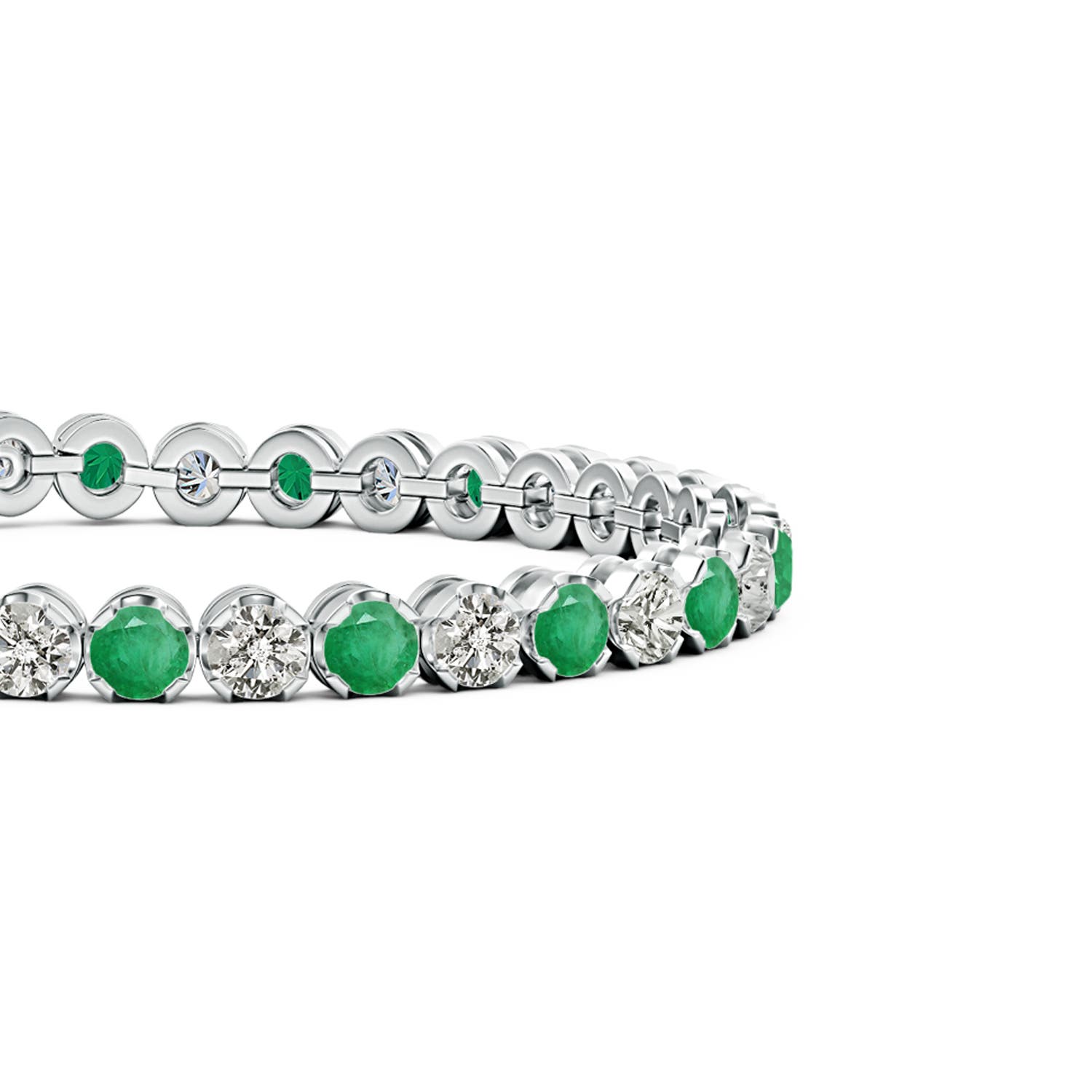 A - Emerald / 7.99 CT / 14 KT White Gold