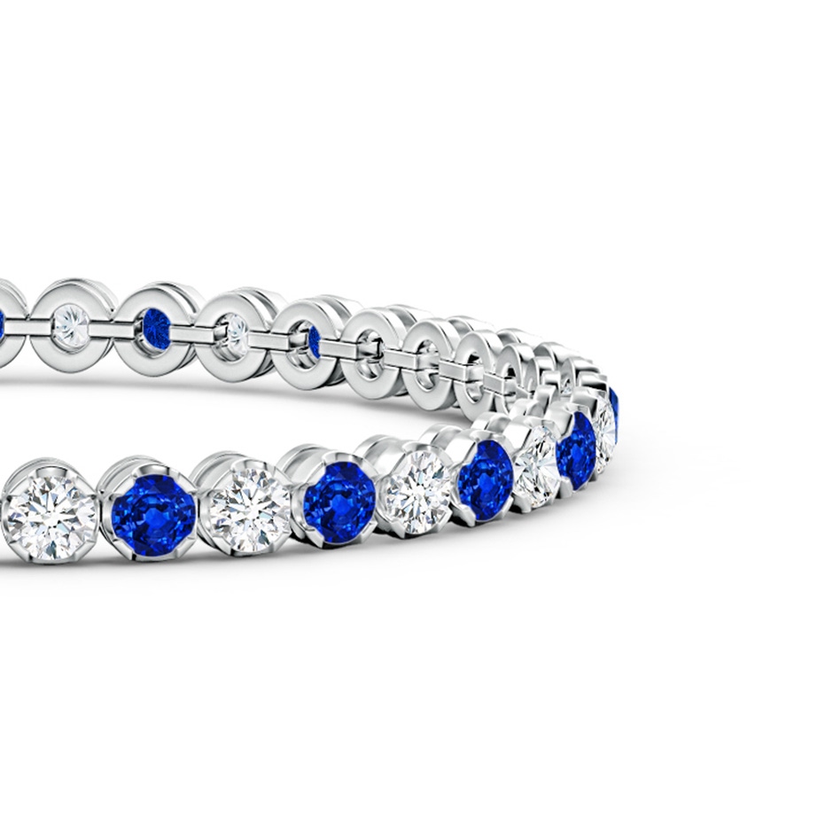 3.5mm Lab-Grown Classic Round Sapphire and Diamond Tennis Bracelet in White Gold side 199