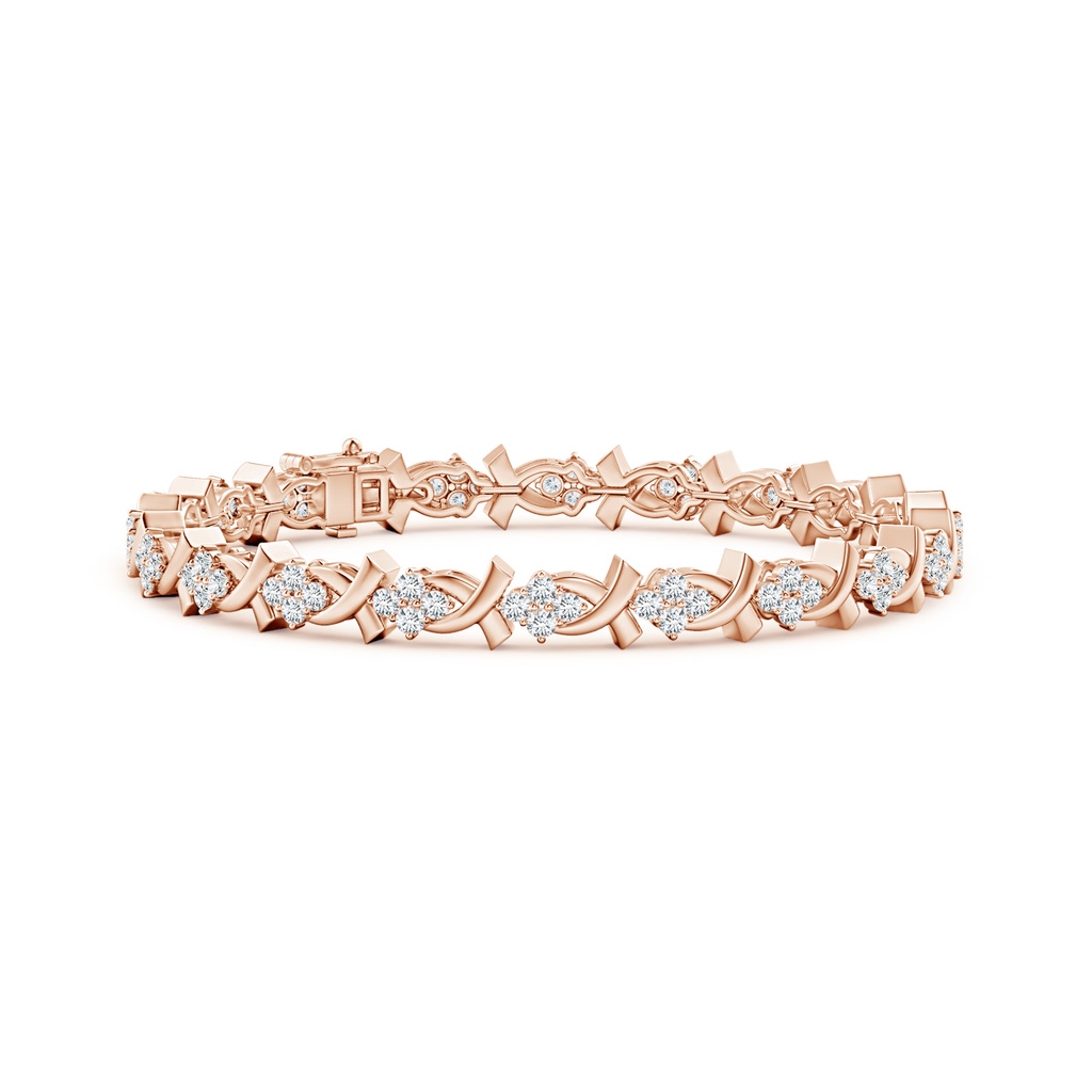 1.85mm GVS2 Diamond Clustre 'X' Motif Bracelet in Rose Gold