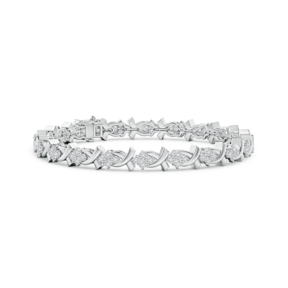 1.85mm HSI2 Diamond Clustre 'X' Motif Bracelet in White Gold 