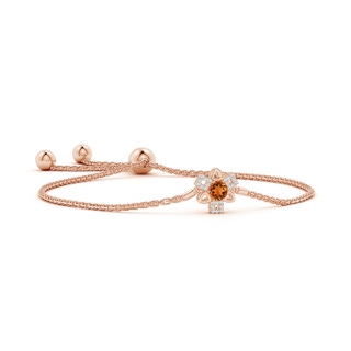 4mm AAAA Citrine and Diamond Multi-Shape Scorpio Bolo Bracelet in 9K Rose Gold