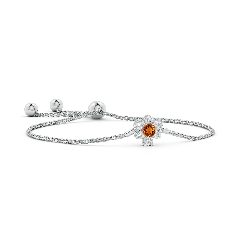 4mm AAAA Citrine and Diamond Multi-Shape Scorpio Bolo Bracelet in White Gold 