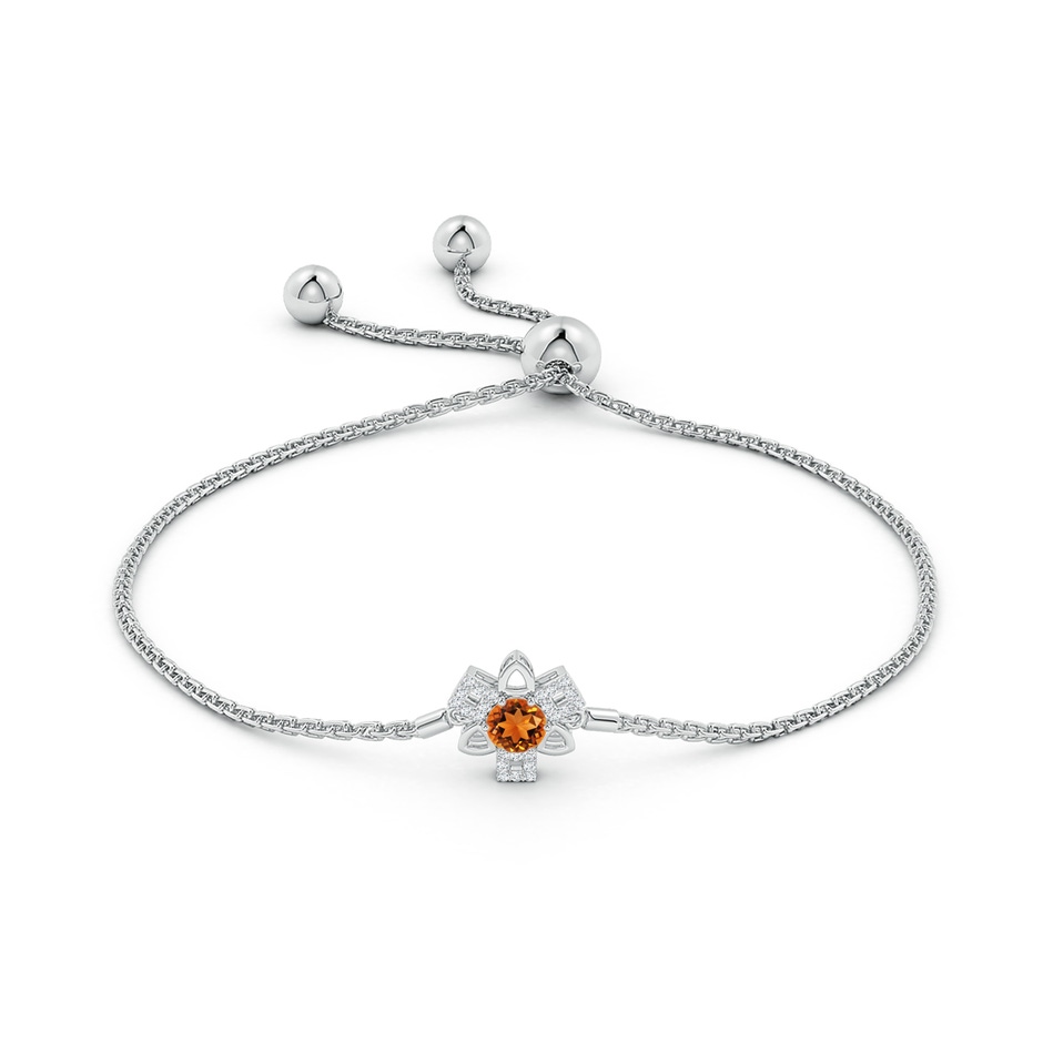 4mm AAAA Citrine and Diamond Multi-Shape Scorpio Bolo Bracelet in White Gold side-1