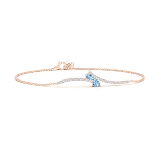 5x3mm AAA Pear and Trillion Aquamarine Pisces Bracelet with Diamonds in Rose Gold