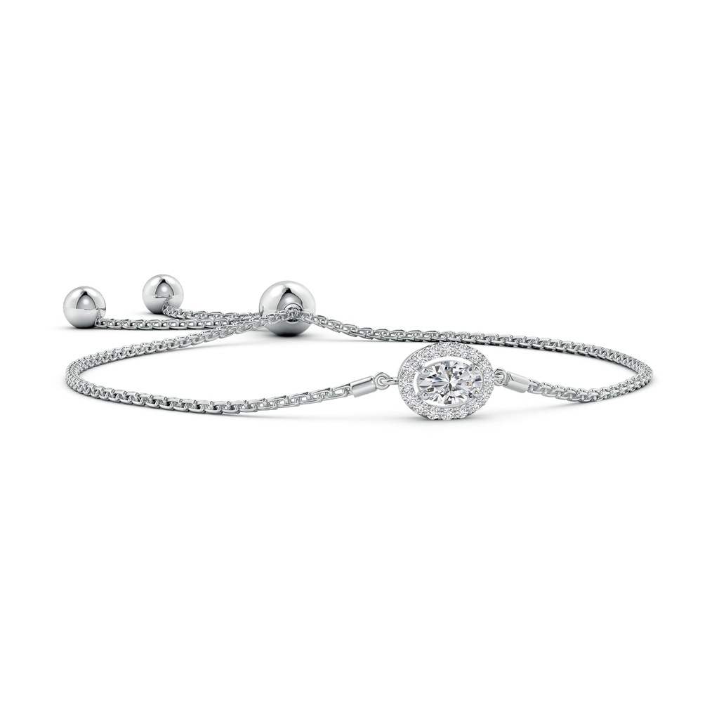 6x4mm HSI2 Oval Diamond Halo Bolo Bracelet in White Gold 