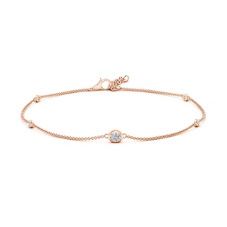 4x3mm HSI2 Oval Diamond Station Bracelet with Bezel-Set Accents in 10K Rose Gold