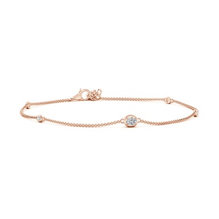 4x3mm HSI2 Oval Diamond Station Bracelet with Bezel-Set Accents in Rose Gold