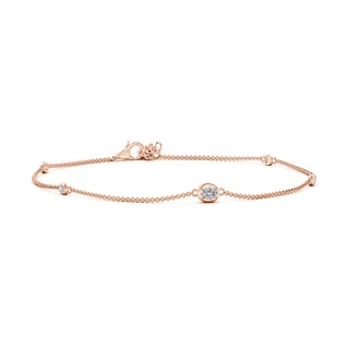 4x3mm IJI1I2 Oval Diamond Station Bracelet with Bezel-Set Accents in 9K Rose Gold