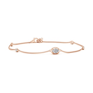 6x4mm HSI2 Oval Diamond Station Bracelet with Bezel-Set Accents in 9K Rose Gold