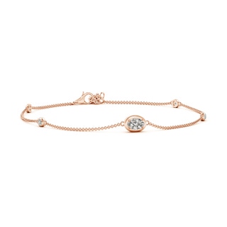 6x4mm KI3 Oval Diamond Station Bracelet with Bezel-Set Accents in Rose Gold