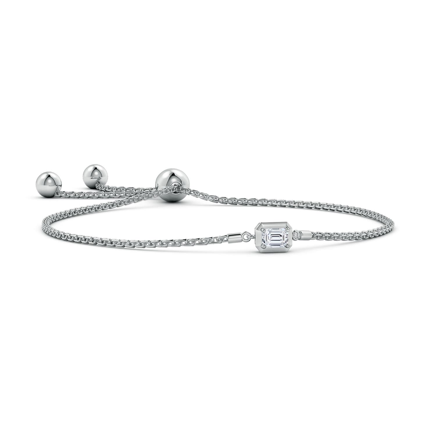Solitaire bracelet with a 0.50 carat diamond in white gold - BAUNAT
