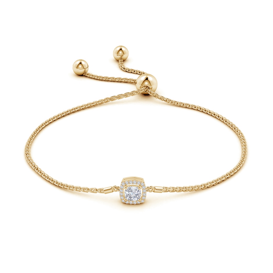 4mm HSI2 Cushion Diamond Halo Bolo Bracelet in Yellow Gold side-1