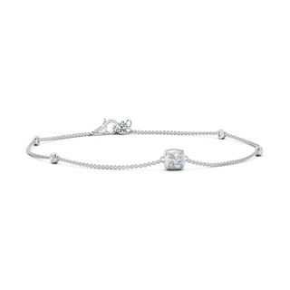 4mm HSI2 Cushion Diamond Station Bracelet with Bezel-Set Accents in White Gold