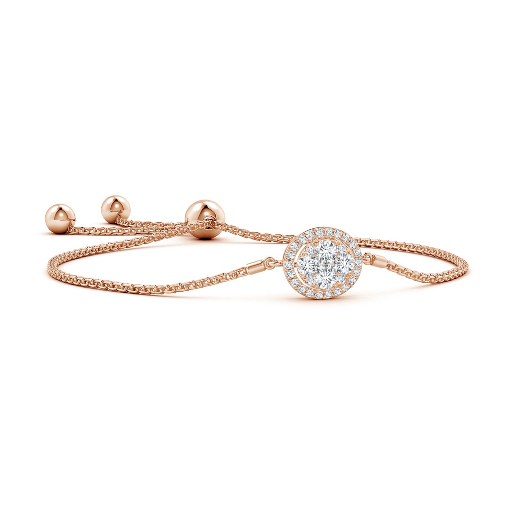 2.9mm GVS2 Oval Composite Diamond Halo Bolo Bracelet in Rose Gold