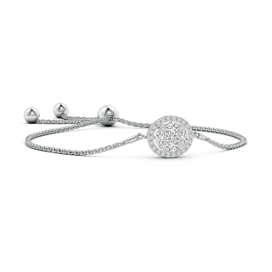 3.2mm HSI2 Oval Composite Diamond Halo Bolo Bracelet in White Gold 