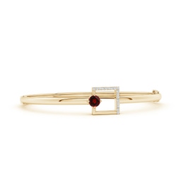 Bangle Yellow Gold Garnet Bracelets